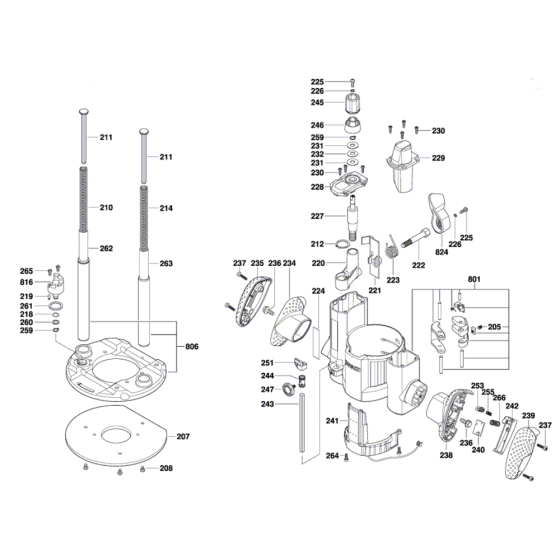 Router Assembly-1 for Bosch GOF 1600 CE