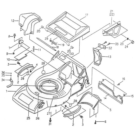 Body Assembly for OREC GR530 Mower