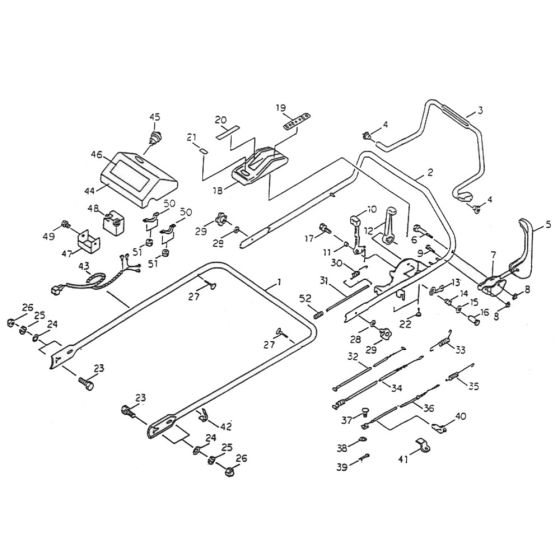 Handle Assembly for OREC GR530 Mower