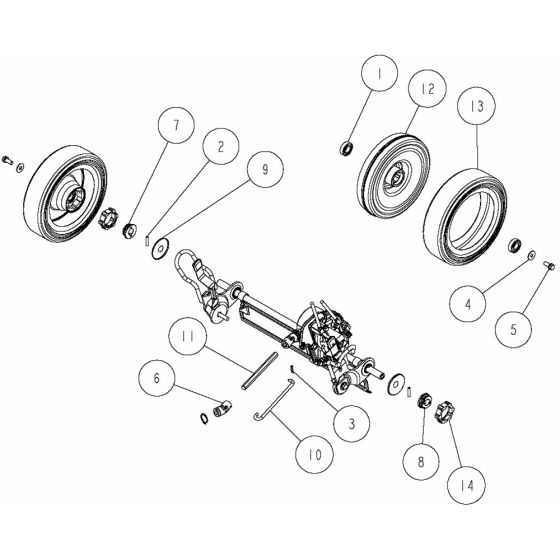 Drive Assembly -2 for OREC GR537PRO (2 Action) Mower