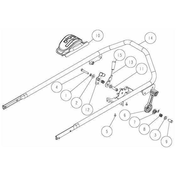 Handle Assembly for OREC GR537PRO (2 Action) Mower