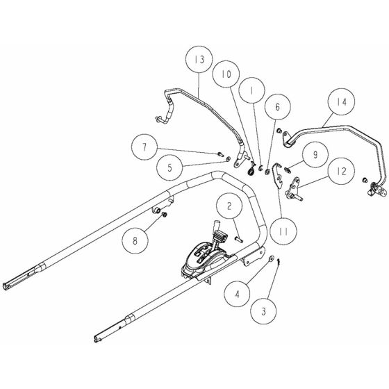 Handle Assembly -1 for OREC GR538 Mower