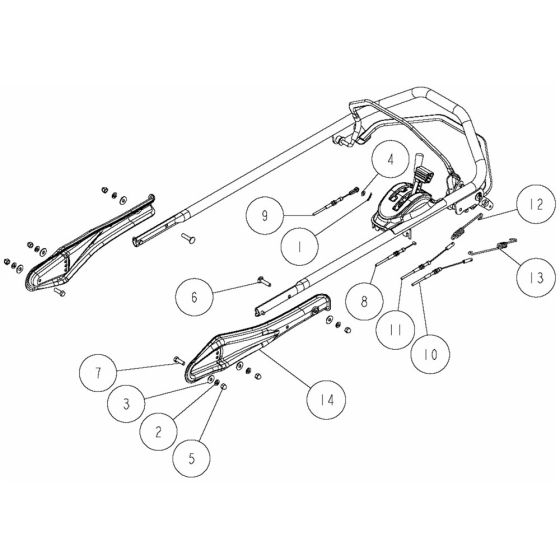 Handle Assembly -2 for OREC GR538 Mower