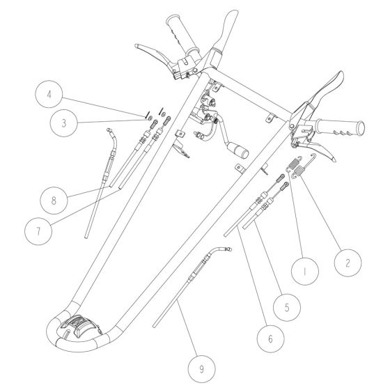 Handle Assembly -1 for OREC GR703A Mower