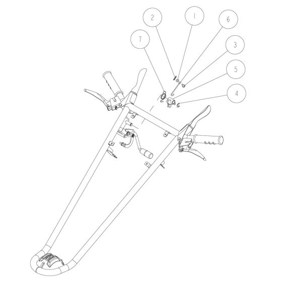 Handle Assembly -2 for OREC GR703A Mower