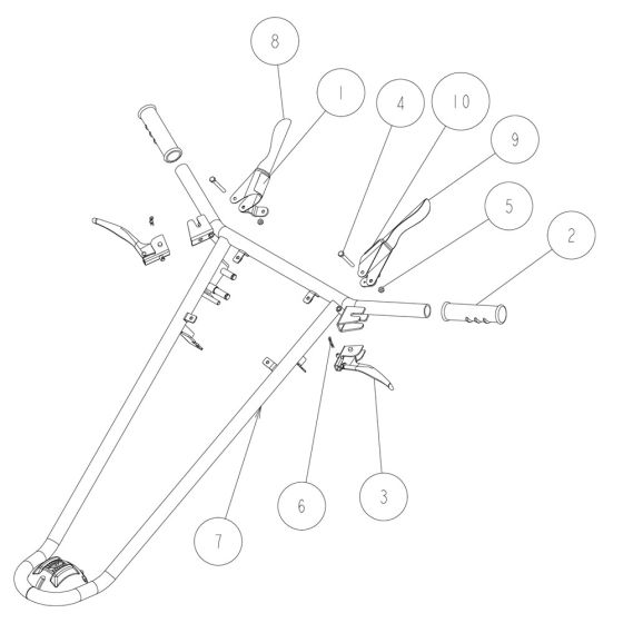 Handle Assembly -4 for OREC GR703A Mower