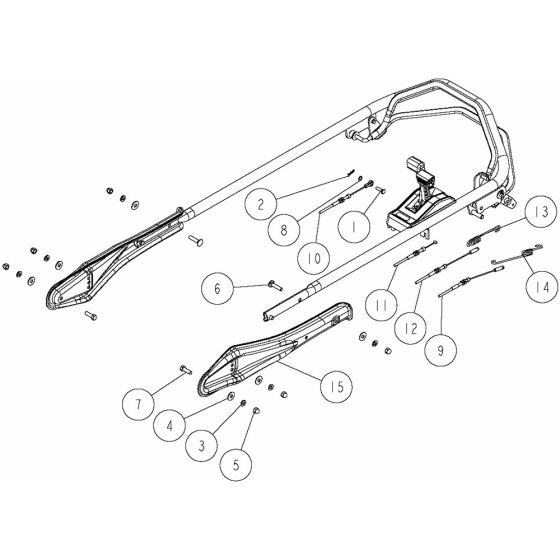 Handle Assembly -2 for OREC GRH537PRO Mower