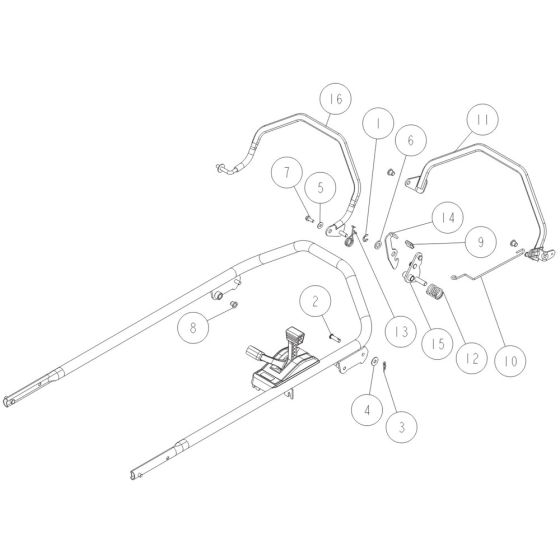 Handle Assembly -1 for OREC GRH537PRO (2021) Mower