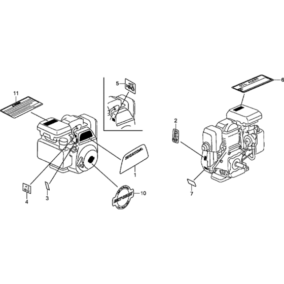 Label Assembly for Honda GS160A (GCABA) Engines