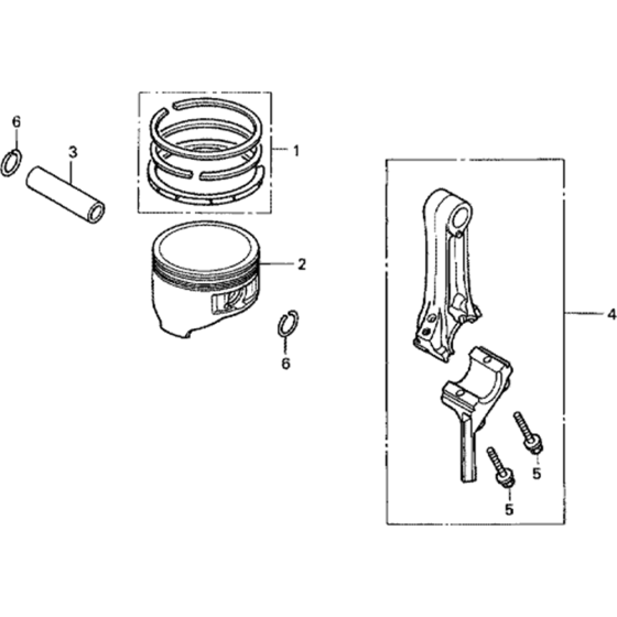 Piston / Connecting Rod Assembly for Honda GS190A (GCACA) Engines