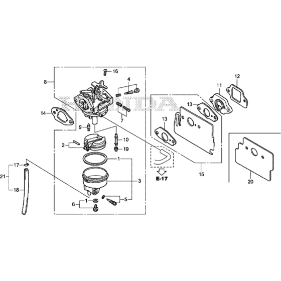 Carburetor Assembly for Honda GS190A (GCACA) Engines