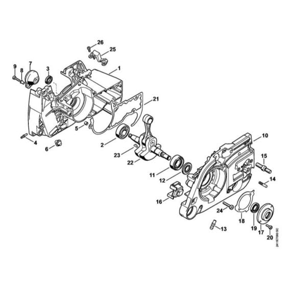 Crankcase, Crankshaft for Stihl GS461 Concrete Cutter Chainsaw