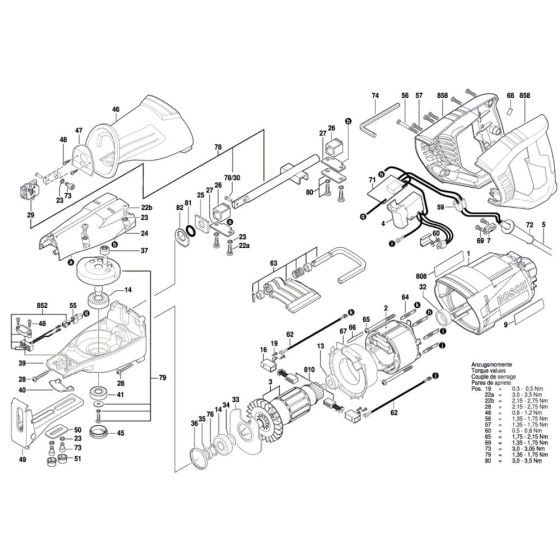 Reciprocating saw Assembly for Bosch GSA 1100 E