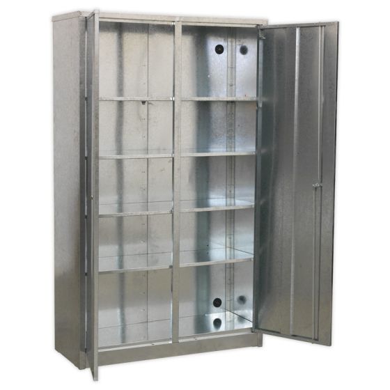 Galvanized Steel Floor Cabinet 4 Shelf Extra-Wide Sealey Part No. GSC110385