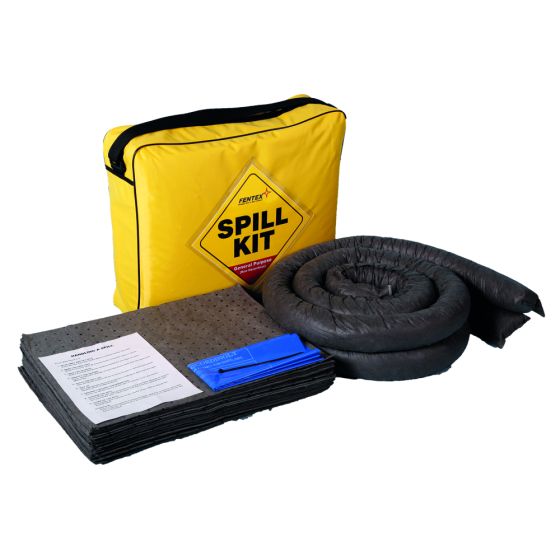 General Purpose 50ltr Spill Kit c/w Absorbent Socks & Pads in Shoulder Bag