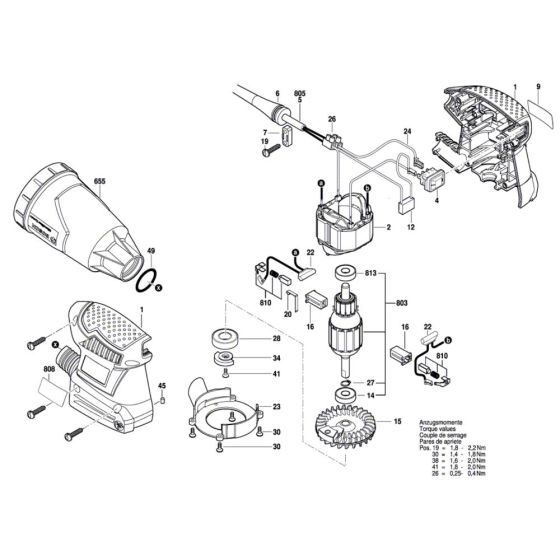 Orbital Sander Assembly for Bosch GSS 160 Multi Diagram 1