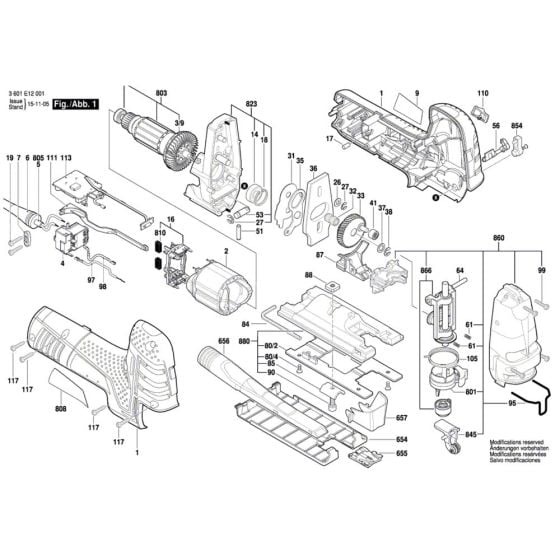 Jig Saw Assembly for Bosch GST 150 CE