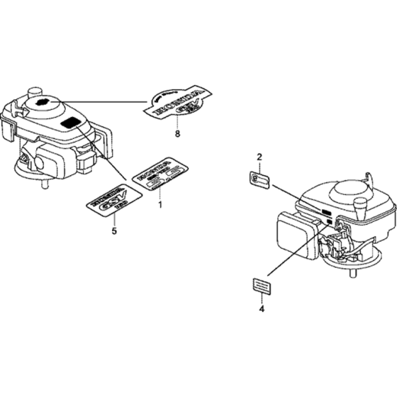 Label Assembly for Honda GSV160A (GJABA) Engines