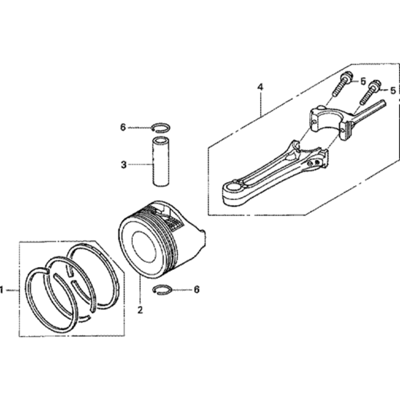 Piston/ Connecting Rod Assembly for Honda GSV190A (GJACA) Engines