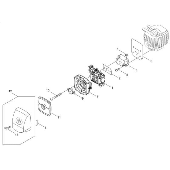 Air Cleaner, Carburettor for ECHO GT-222ES Brushcutter