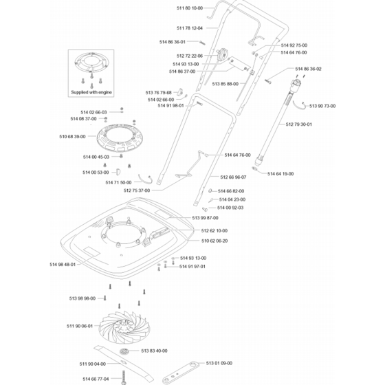 Complete Product Assembly for Husqvarna GT500 Consumer Lawn Mower