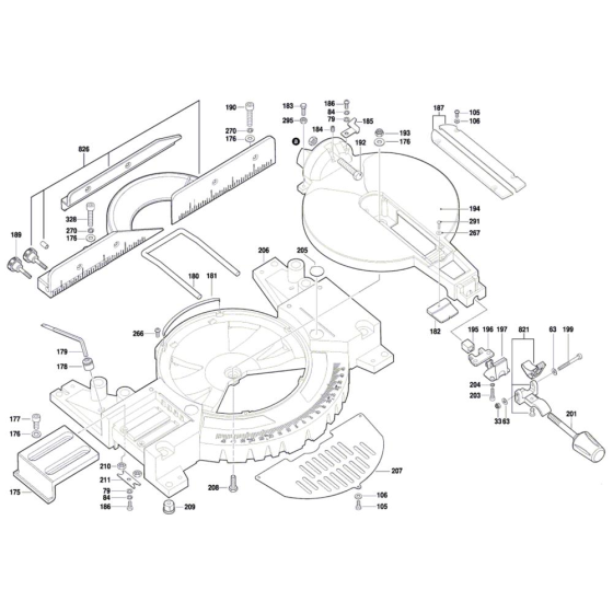 Table Mitre Saw Assembly for Bosch GTM 12 JL - Diagram 2