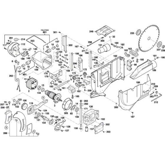 Table Saw Assembly for Bosch GTS 10 J - Diagram 2