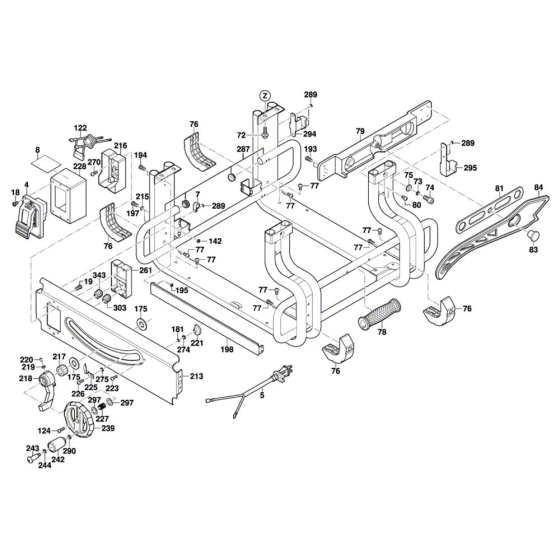 Table Saw Assembly for Bosch GTS 10 J - Diagram 3