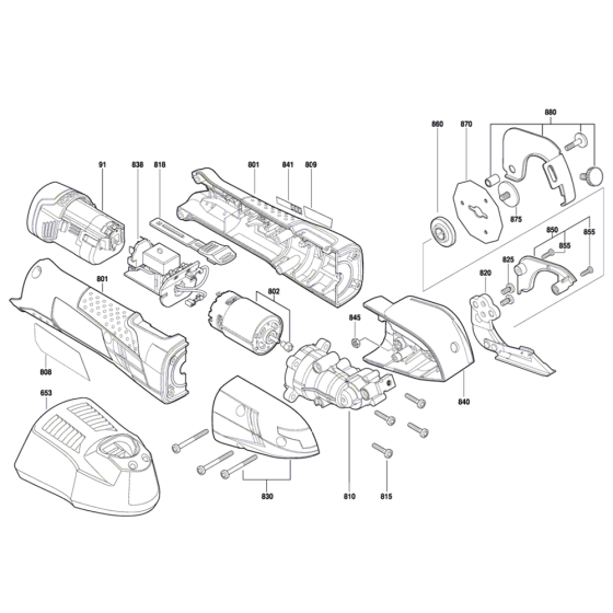 Cordless Universal Shear Assembly for Bosch GUS 10,8 V-LI