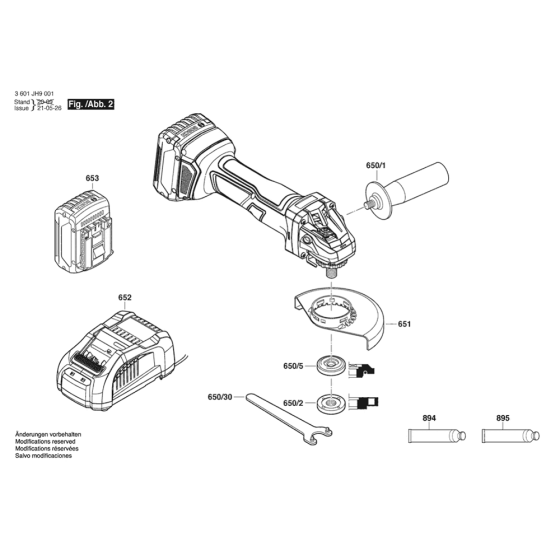 Auxiliary Handle Assembly for Bosch GWS 18V-7 Angle Grinders