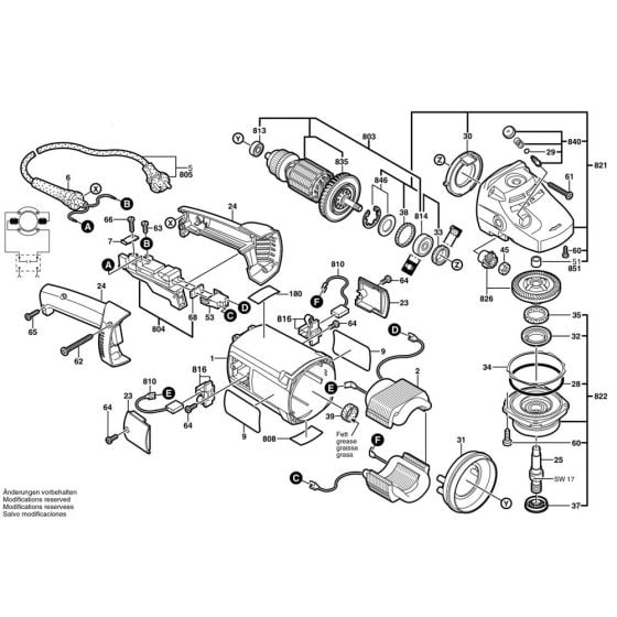 Main Assy for Bosch GWS 20-230 H (0 601 850 003) Angle Grinders