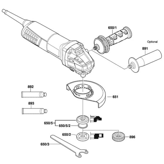 Main Assembly-1 for Bosch GWS 11-125 (3 601 G92 060) Angle Grinders