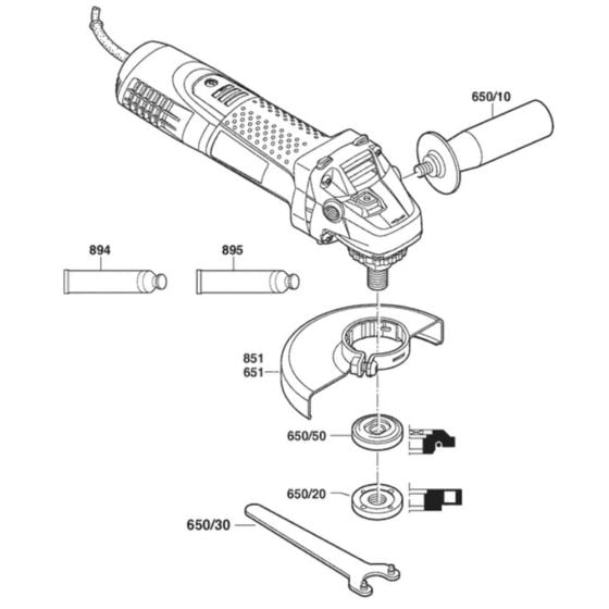 Main Assembly-1 for Bosch GWS 7-100 (3 601 C88 165) Angle Grinder