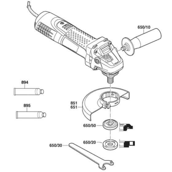 Main Assembly-1 for Bosch GWS 7-100 (3 601 C88 173) Angle Grinder