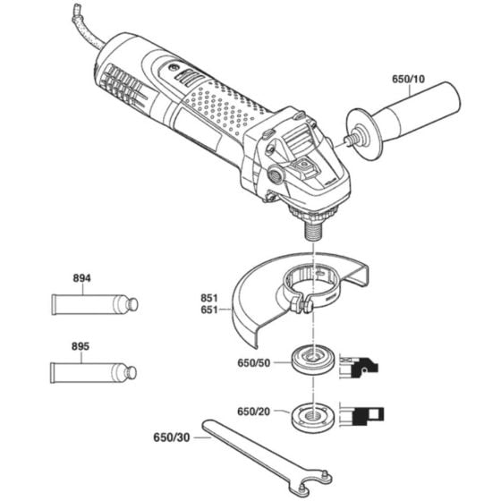 Main Assembly-1 for Bosch GWS 7-100 (3 601 C88 175) Angle Grinder