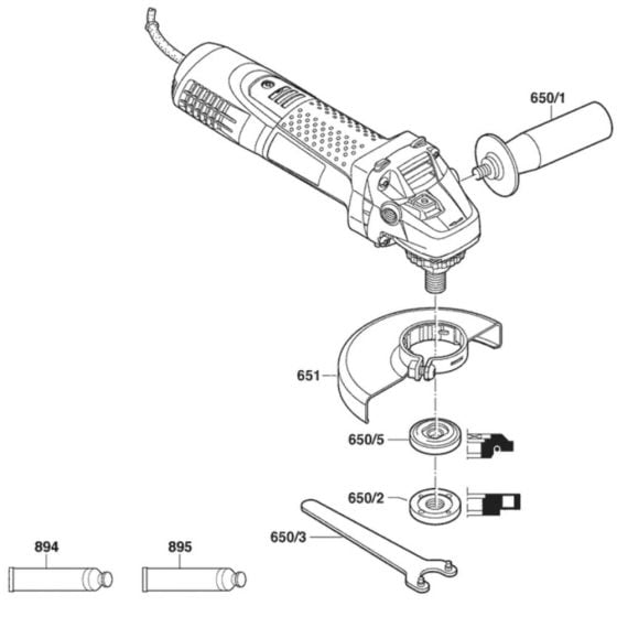 Main Assembly-1 for Bosch GWS 7-100 (3 601 C88 163) Angle Grinder