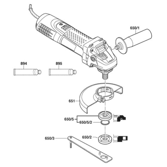 Main Assembly-1 for Bosch GWS 7-115 (3 601 C88 164) Angle Grinders