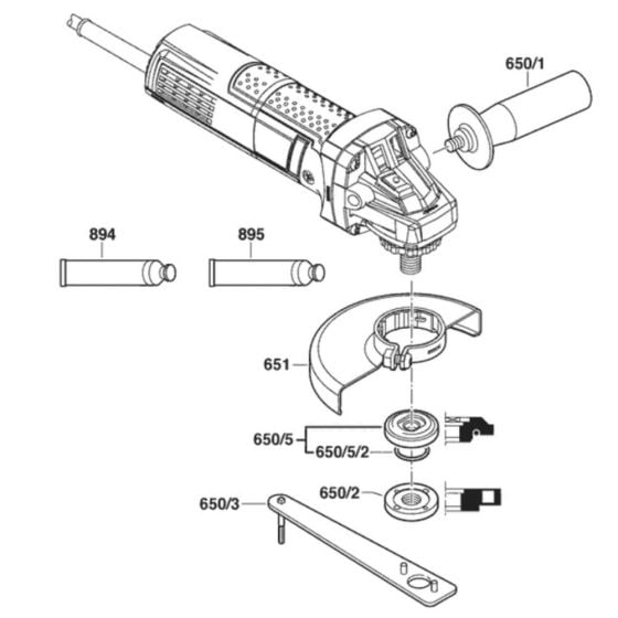 Main Assembly-1 for Bosch GWS 750 (3 601 C94 071) Angle Grinders