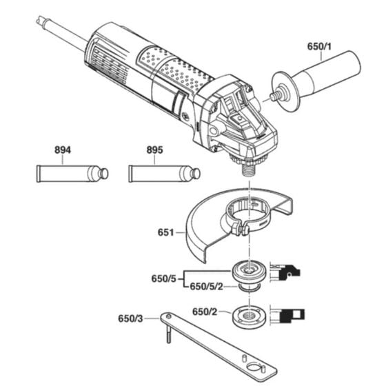 Main Assembly-1 for Bosch GWS 750 (3 601 C94 072) Angle Grinders