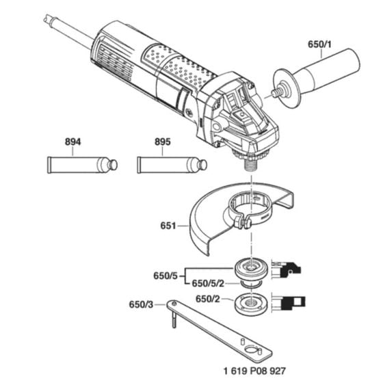 Main Assembly-1 for Bosch GWS 880 (3 601 C96 063) Angle Grinders