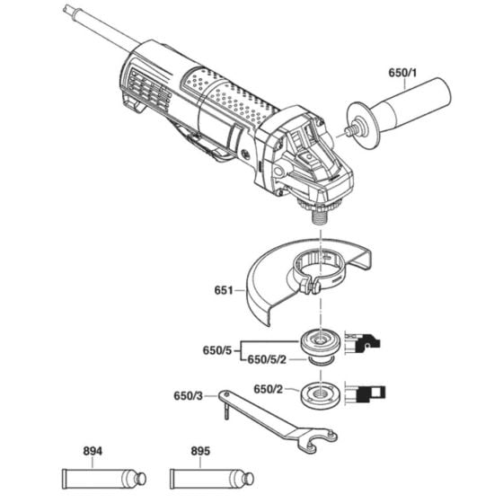 Main Assembly-1 for Bosch GWS 9-115P (3 601 C96 5P2) Angle Grinders