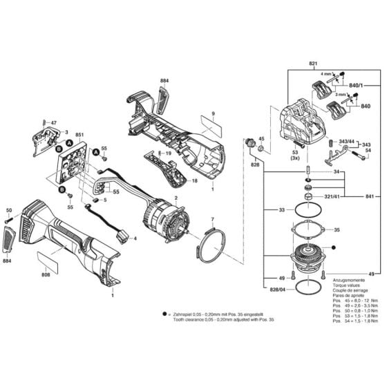 Bosch GWX-18V-15-P Assembly