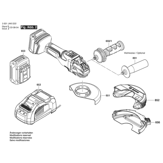 Auxiliary Handle Assembly for Bosch GWX 18V-15 PSC Angle Grinders