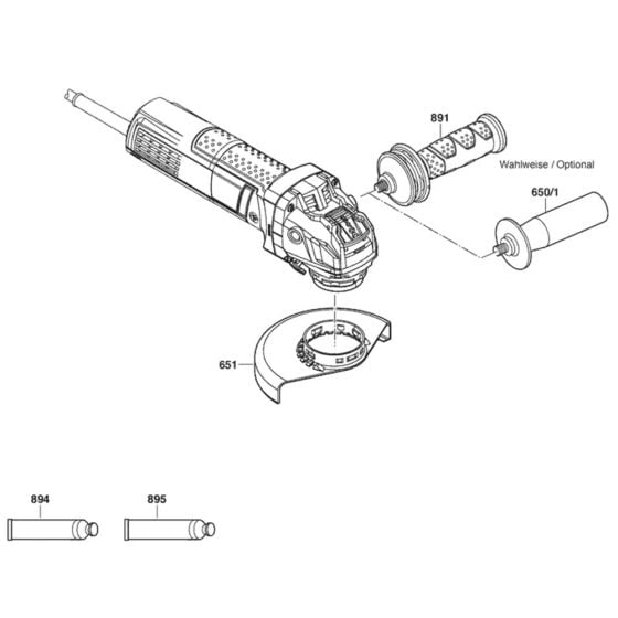 Main Assembly-1 for Bosch GWX 750-115 (3 601 GC9 060) Angle Grinders