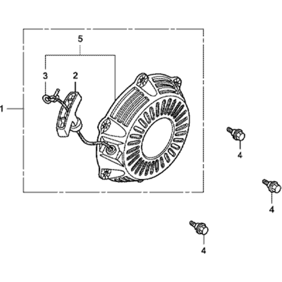 Recoil Started (Std) Assembly for Honda GX100 (GCANM) Engines