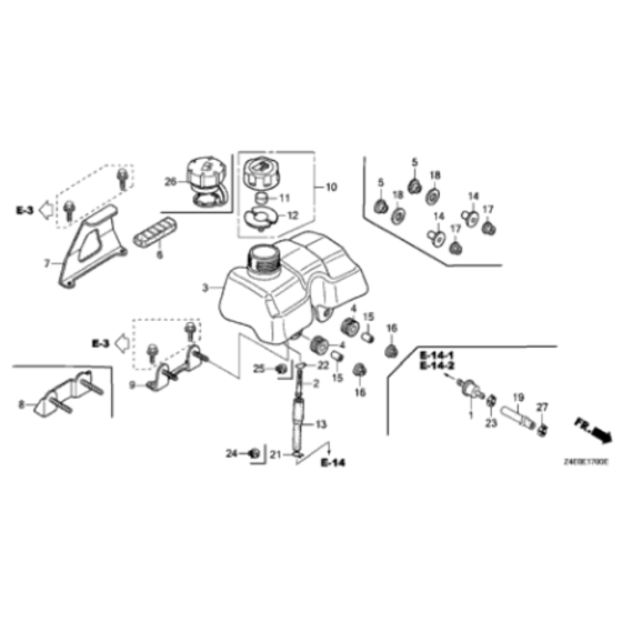 Fuel Tank Assembly for Honda GX100U (GCAGK) Engines