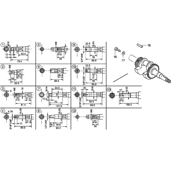 Crankshaft Assembly for Honda GX120K1 (GC01) Engines