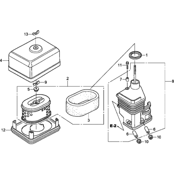 Air Cleaner (Dual) Assembly for Honda GX120T1 (GCAAT) Engines