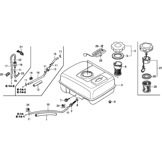 Fuel Tank Assembly for Honda GX120T1 (GCAAT) Engines