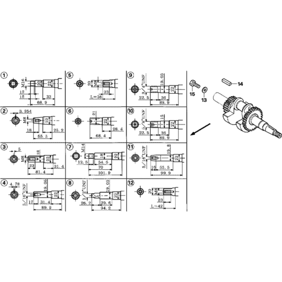 Crankshaft Assembly for Honda GX120U1 (GCAHK) Engines